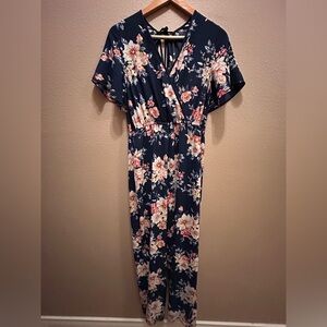 Xhilaration Navy Floral Maxi Dress